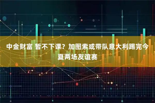 中金财富 暂不下课？加图索或带队意大利踢完今夏两场友谊赛
